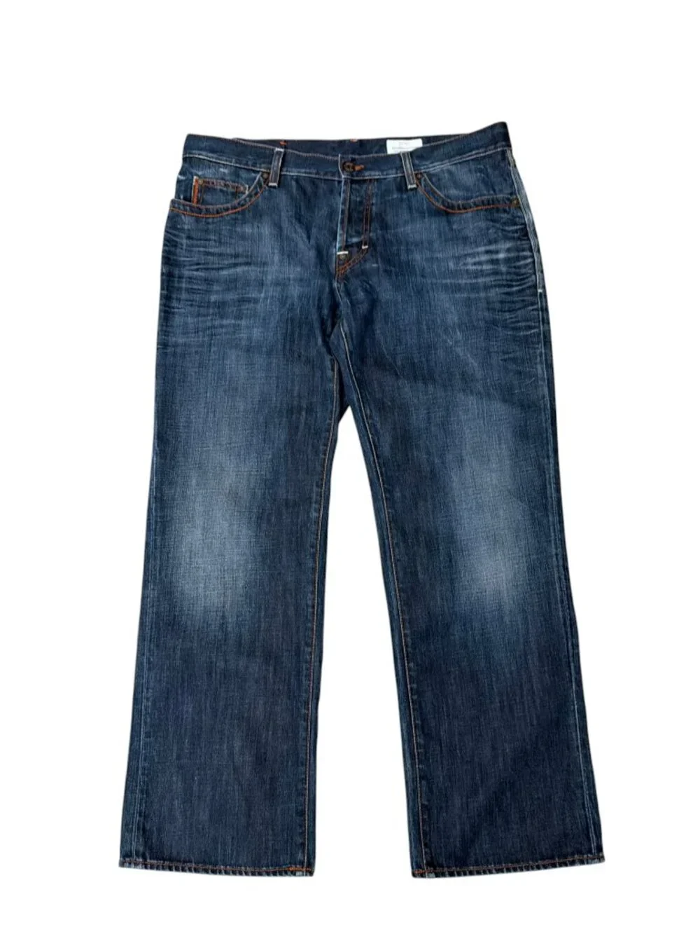 BOSS Hugo Boss Men’s Orange Regular Fit Straight Button Fly Jeans Size 38x30